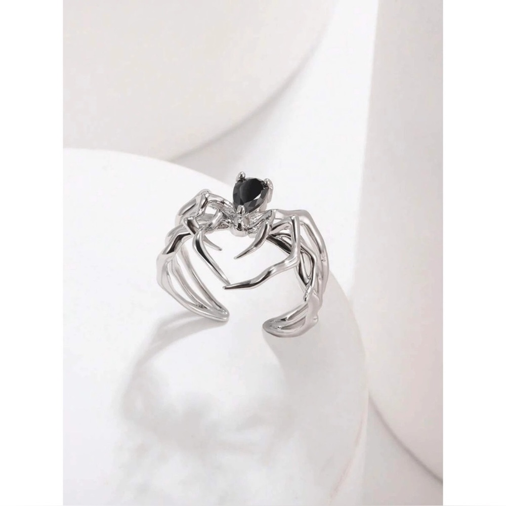 Wicked Silk Women's Gothic Silver Arachnid Spider Ring Sz 6 and UP